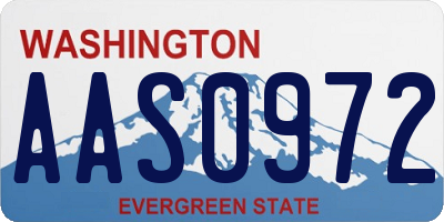 WA license plate AAS0972