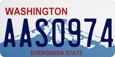 WA license plate AAS0974