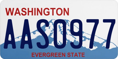 WA license plate AAS0977