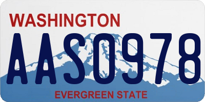 WA license plate AAS0978
