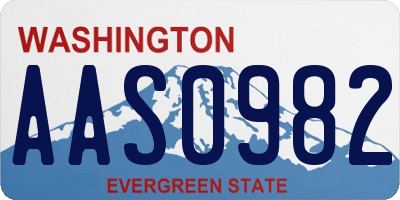 WA license plate AAS0982