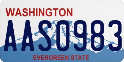 WA license plate AAS0983
