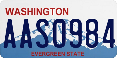 WA license plate AAS0984