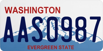 WA license plate AAS0987