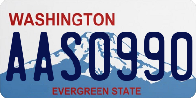 WA license plate AAS0990