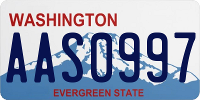 WA license plate AAS0997