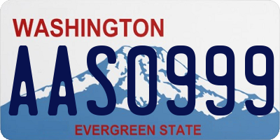 WA license plate AAS0999