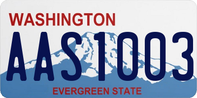 WA license plate AAS1003