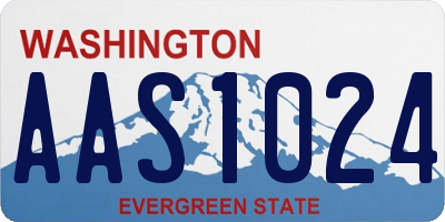 WA license plate AAS1024