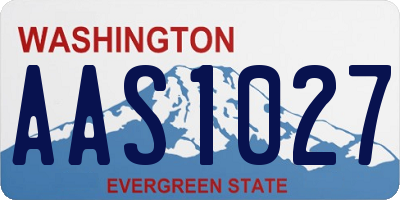 WA license plate AAS1027