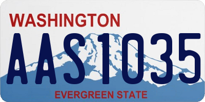 WA license plate AAS1035