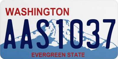 WA license plate AAS1037