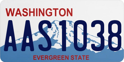 WA license plate AAS1038