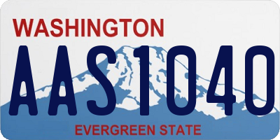 WA license plate AAS1040