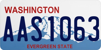 WA license plate AAS1063