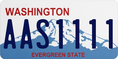 WA license plate AAS1111