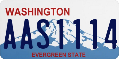 WA license plate AAS1114