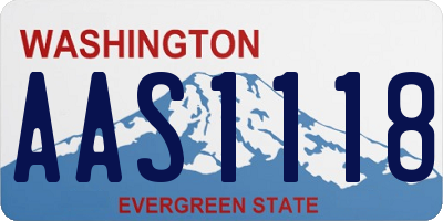 WA license plate AAS1118