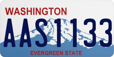 WA license plate AAS1133
