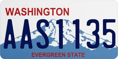 WA license plate AAS1135