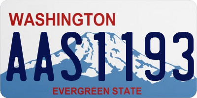 WA license plate AAS1193