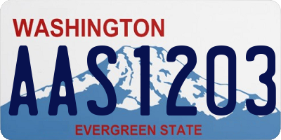 WA license plate AAS1203