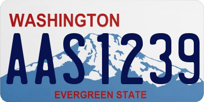 WA license plate AAS1239