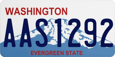 WA license plate AAS1292