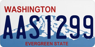 WA license plate AAS1299