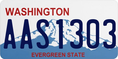 WA license plate AAS1303