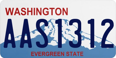 WA license plate AAS1312