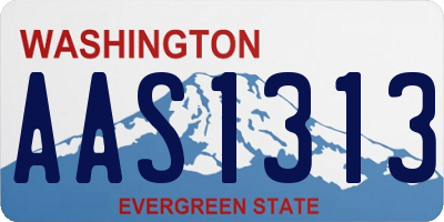 WA license plate AAS1313