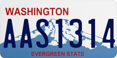 WA license plate AAS1314