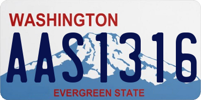 WA license plate AAS1316