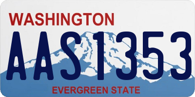 WA license plate AAS1353