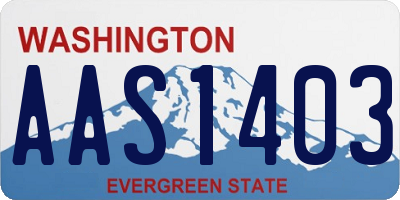 WA license plate AAS1403