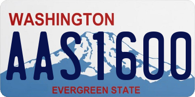 WA license plate AAS1600