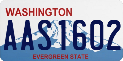 WA license plate AAS1602