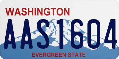 WA license plate AAS1604
