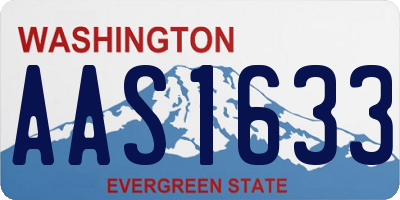 WA license plate AAS1633