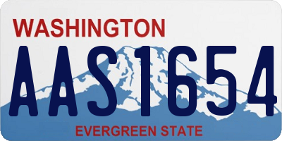 WA license plate AAS1654