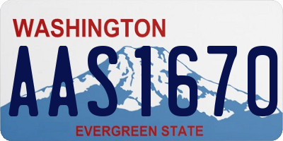 WA license plate AAS1670
