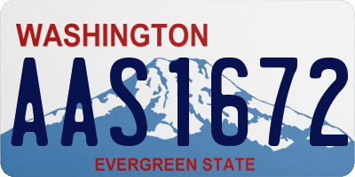 WA license plate AAS1672