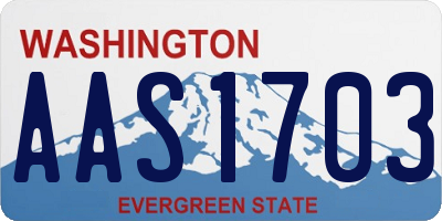 WA license plate AAS1703