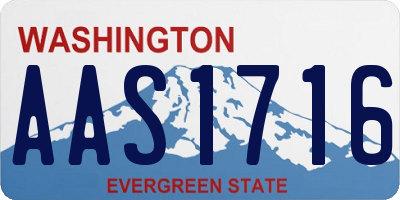 WA license plate AAS1716