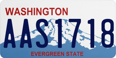 WA license plate AAS1718