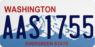 WA license plate AAS1755