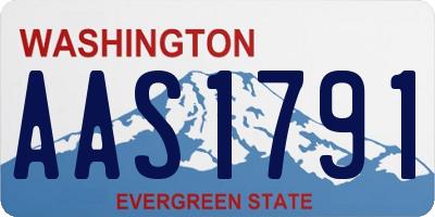 WA license plate AAS1791