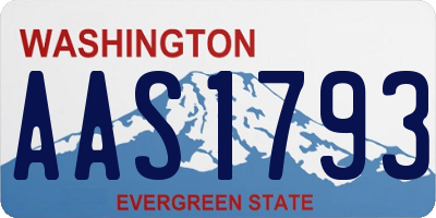 WA license plate AAS1793