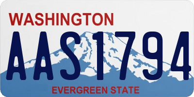 WA license plate AAS1794